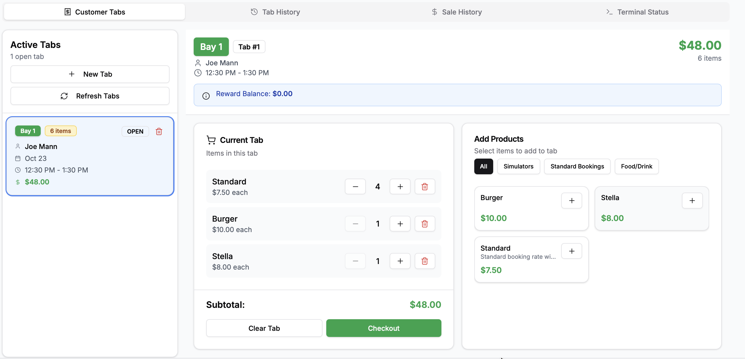 VTeeGolf POS System - Square Integration for Golf Simulators